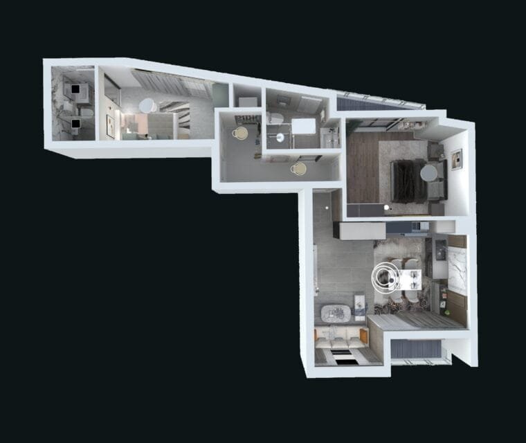 apartment, 2 bedrooms, 5-th floor