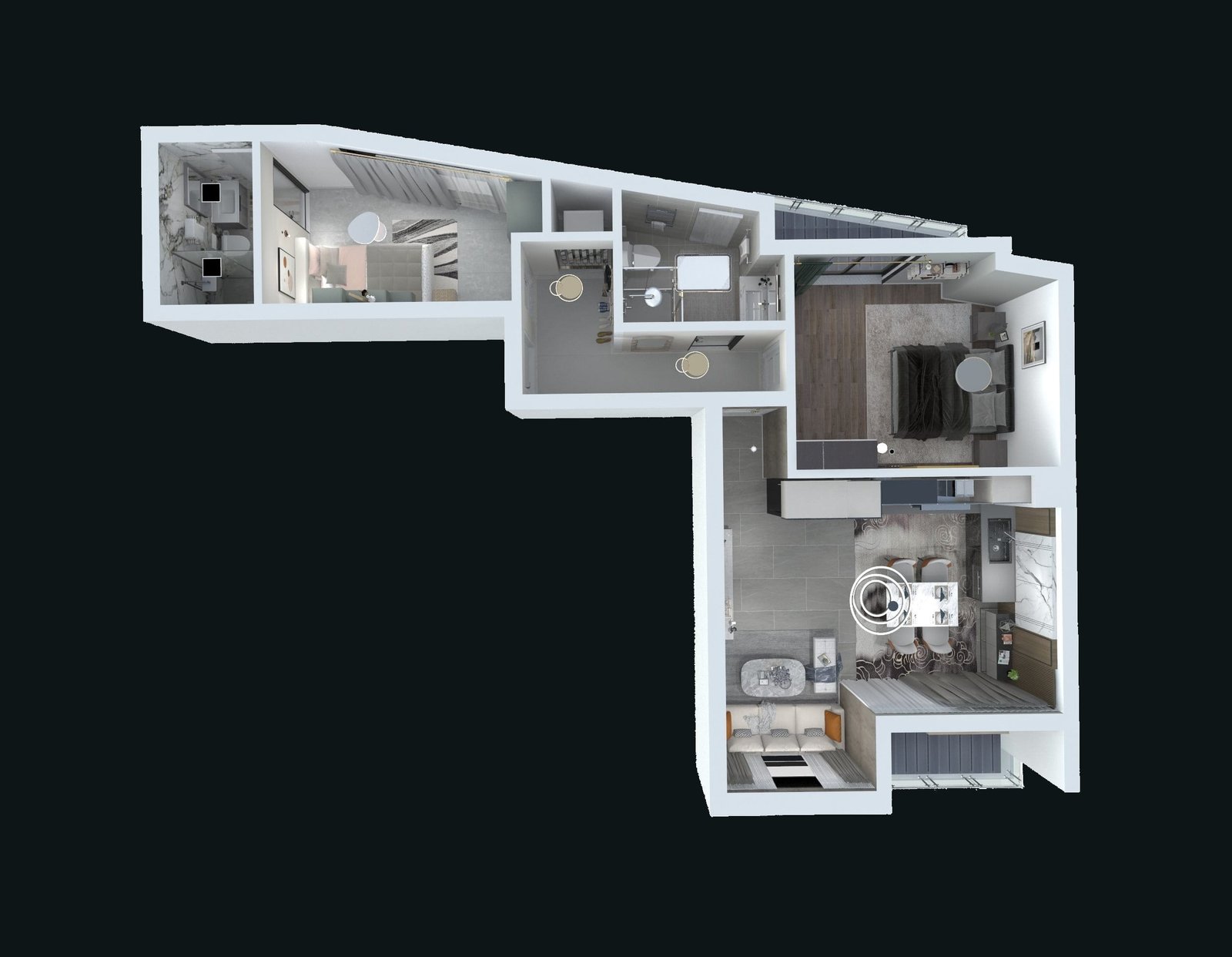 apartment, 2 bedrooms, 5-th floor